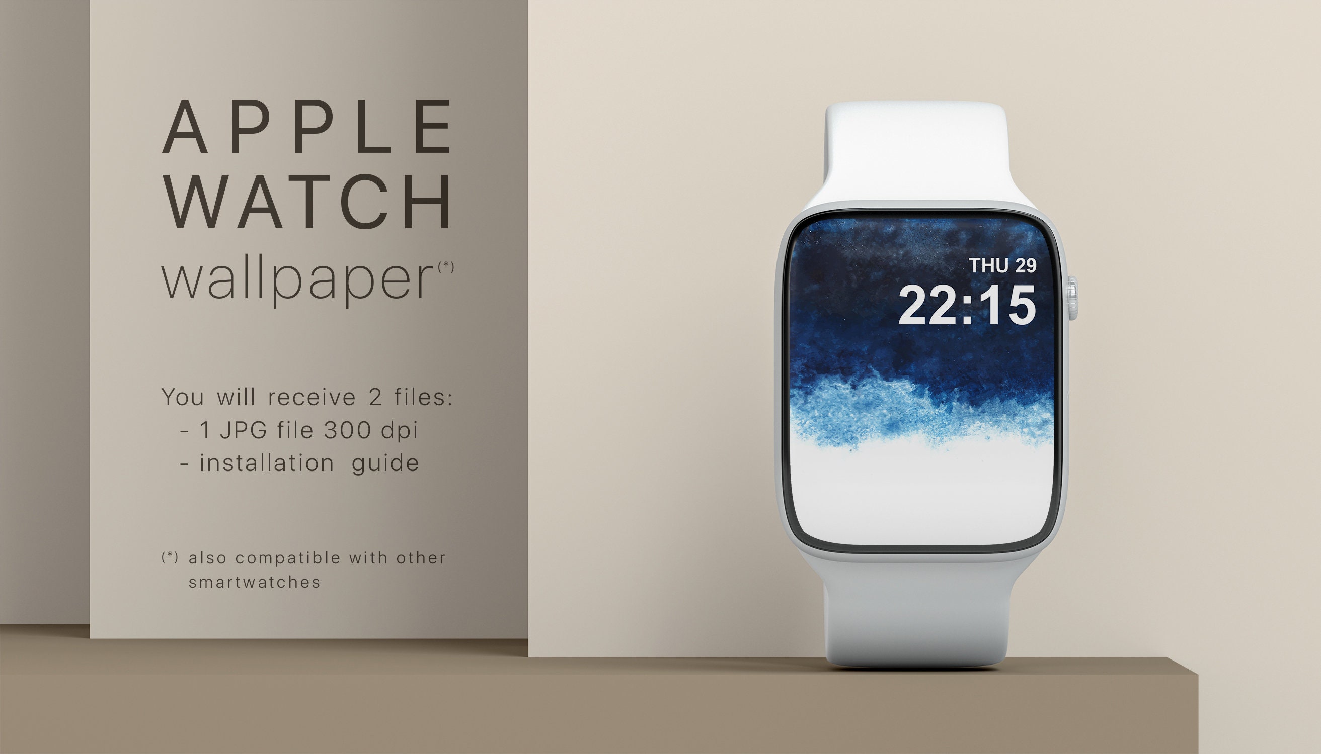 Blue Abstract Apple Watch Face Apple Watch Wallpaper Instant Digital