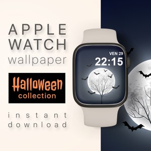 Apple Watch Wallpaper Halloween Apple Watch Face Full Moon Smartwatch Wallpaper Halloween Black Bat Watch Face Cover Smart Watch Background