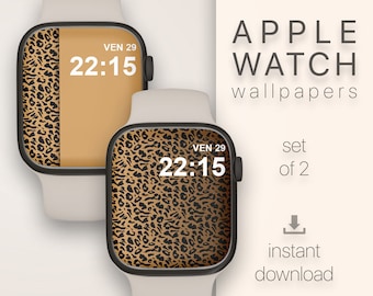 Apple Watch Wallpaper Leopard Face Apple watch accessories Animal Print iwatch wallpaper digital wallpaper Apple watch Smart watch leopard