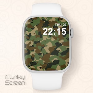 Military Camo Apple Watch Face Wallpaper Camouflage Smart Watch Wallpaper Army Apple watch Background digital download Military camo pattern