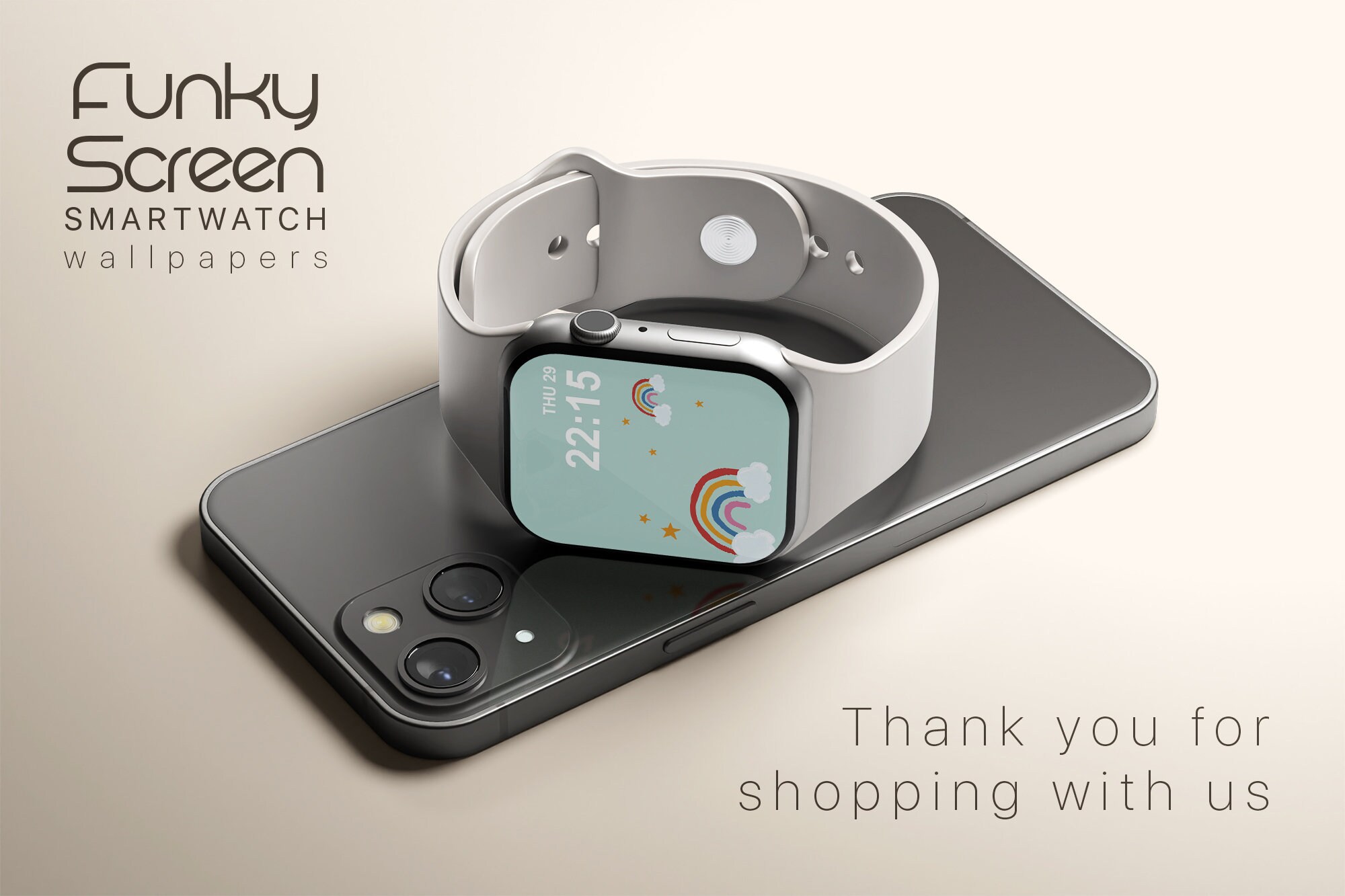 Rainbow Iwatch Wallpaper for Apple Watch Face Colorful Etsy