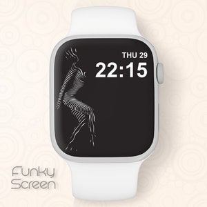 Apple Watch Wallpaper, Black Watch Background, Modern Apple Watch Accessories, Woman line art Apple Watch Design, Apple Watch Face download