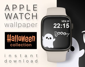 Cute Ghost Watch Face Halloween Apple Watch Wallpaper Ghost Watch Background instant download Apple Watch Face Halloween wallpaper digital