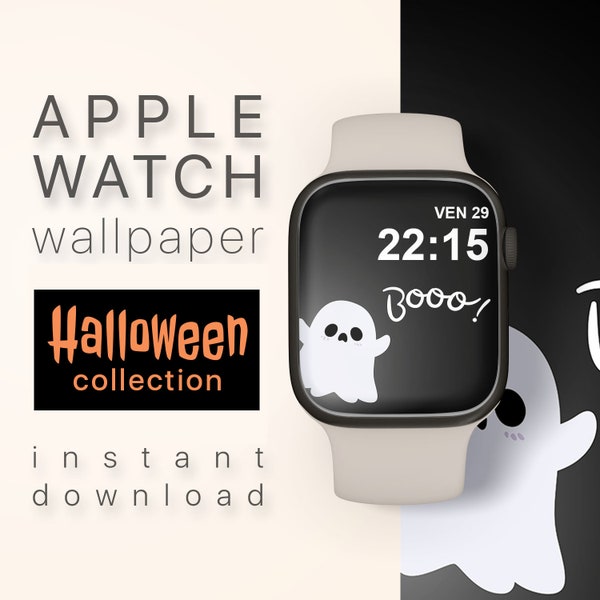 Cute Ghost Watch Face Halloween Apple Watch Wallpaper Ghost Watch Background instant download Apple Watch Face Halloween wallpaper digital