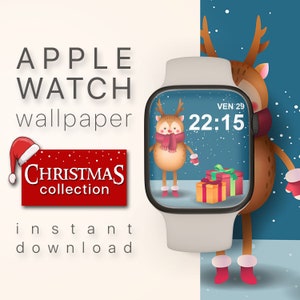 Apple Watch Face Wallpaper Weihnachten Rentier Apple Watch Face, Weihnachten iWatch Gesicht, Apple Watch Face Design, Frohe Weihnachten Wallpaper