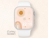 Rainbow Wallpaper for Smartwatch, Boho Sun Apple Watch Face Wallpaper Smart Watch Face Design Boho Rainbow iWatch wallpaper instant download