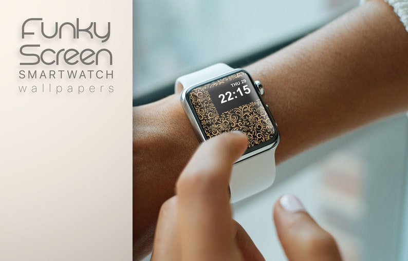 Apple Watch Gold Floral Iwatch Wallpaper Elegant Apple Watch Etsy