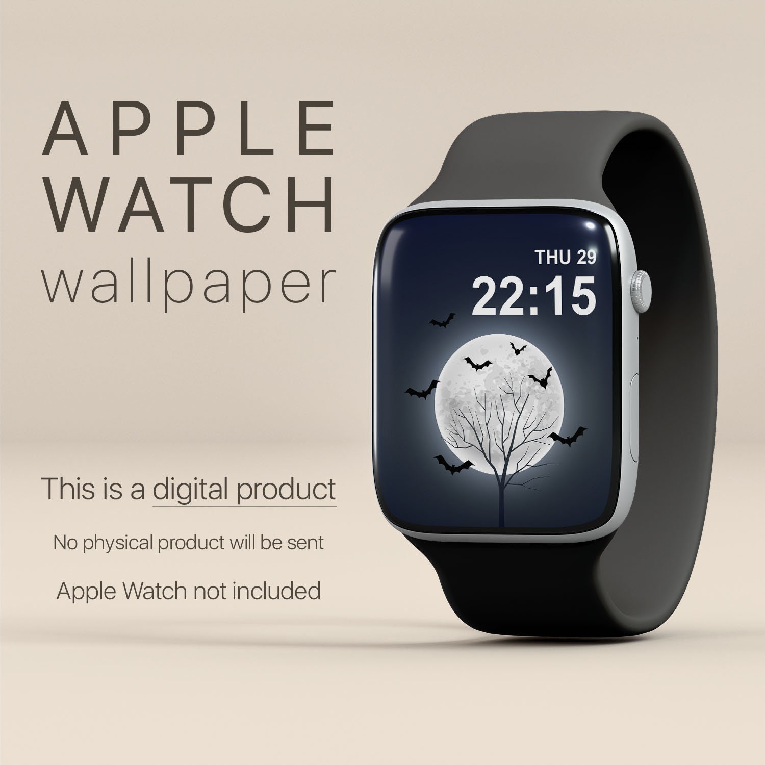 Apple Watch Wallpaper Halloween Apple Watch Face Full Moon Smartwatch Wallpaper Halloween Black