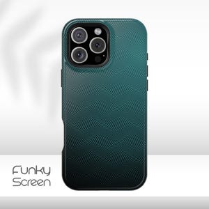 Teal phone case gift for him, Simple stylish iphone cases for men, Wavy Texture Phone Case 16 pro 15 plus 14 pro max MagSafe man phone cases