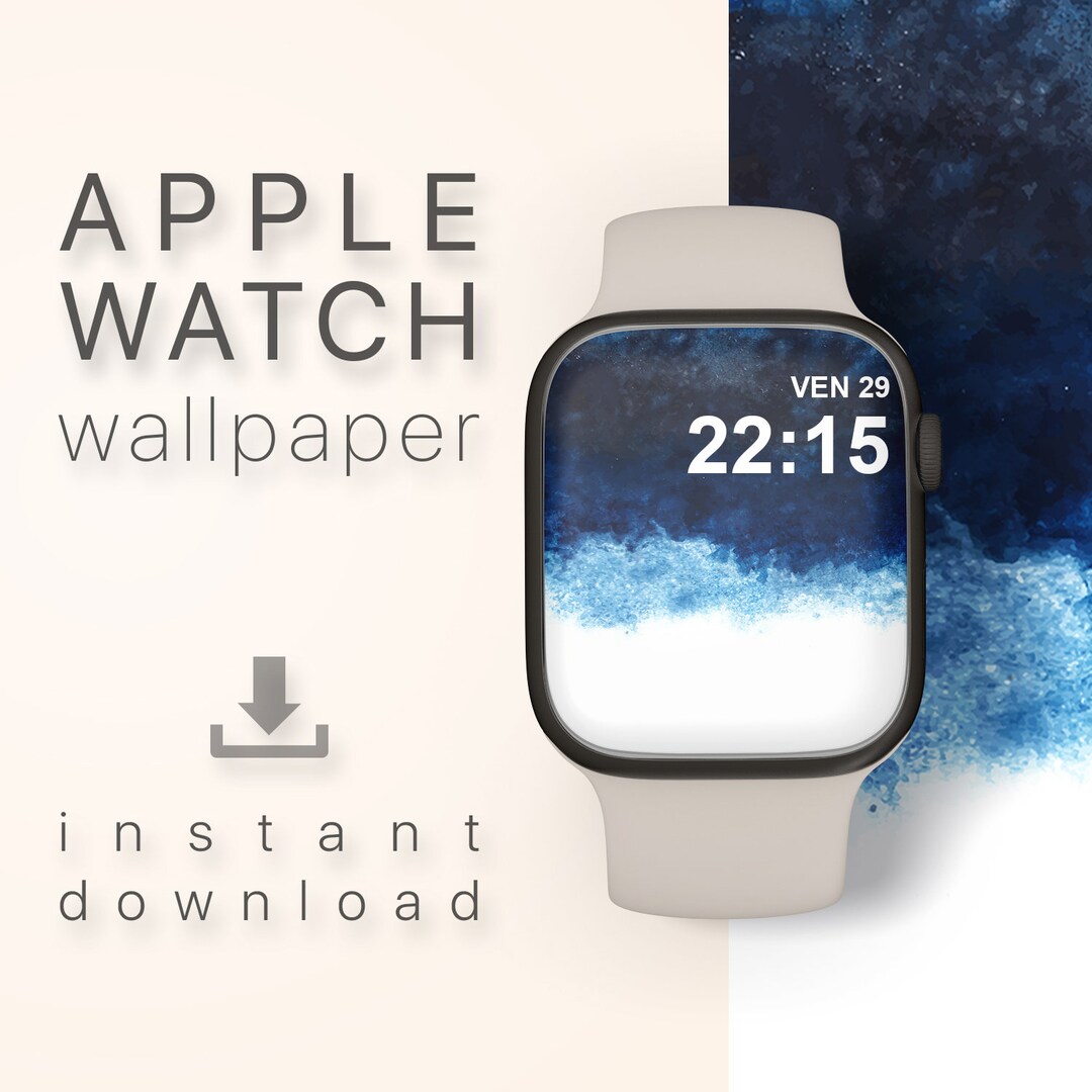 Blue Abstract Apple Watch Face Apple Watch Wallpaper Instant - Etsy