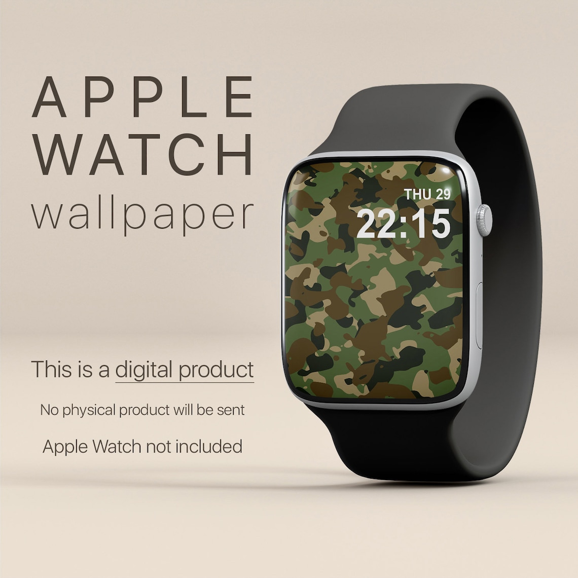 Military Camo Apple Watch Face Wallpaper Camouflage Smart Etsy