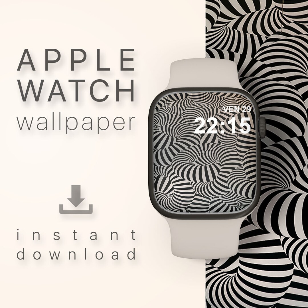 Optical Illusion Smartwatch Wallpaper Psychedelic Black and White Apple