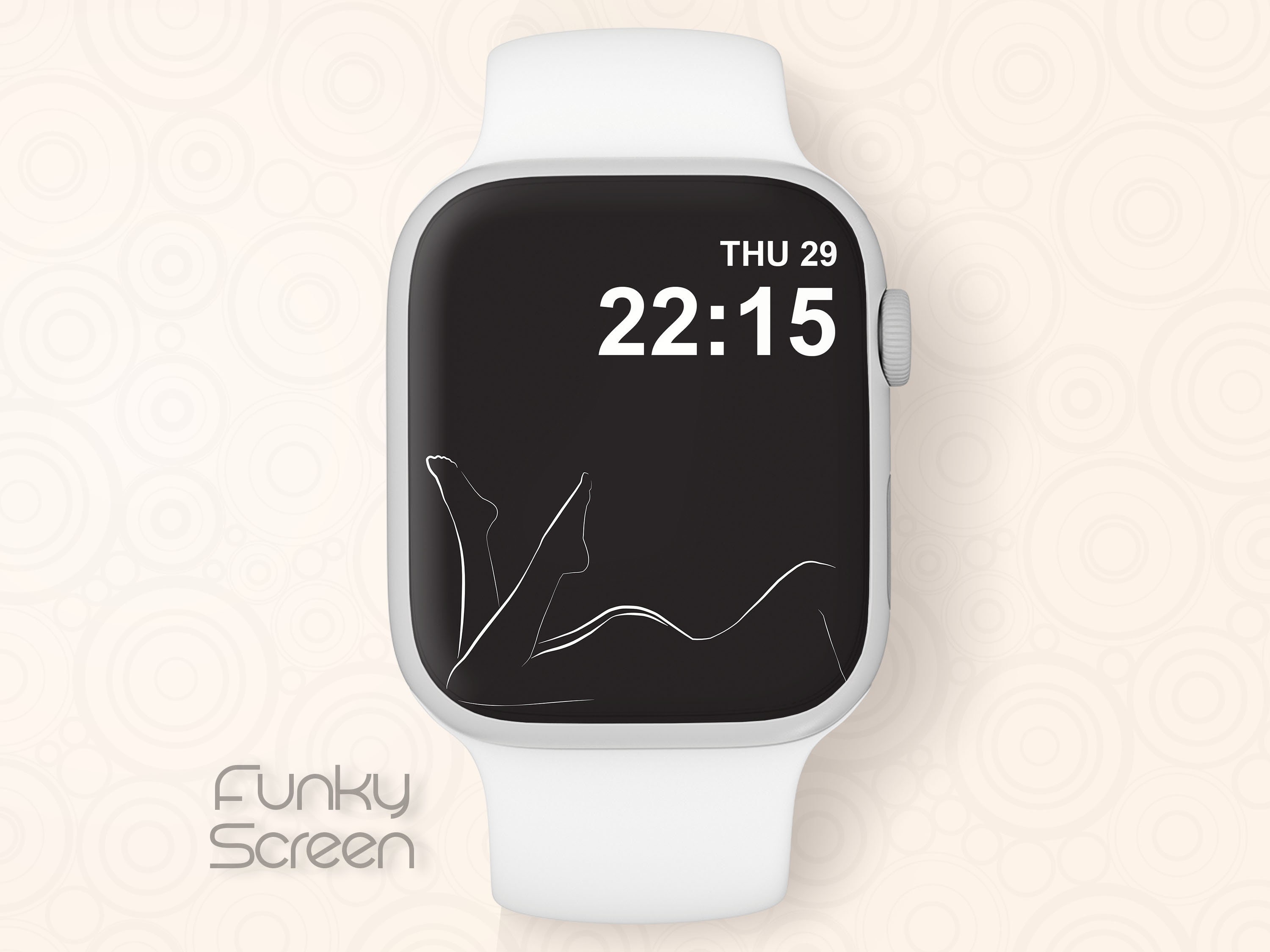 Apple Watch Face Black Wallpaper vrouw lijntekeningen Minimal Apple Watch Wallpaper Black SmartWatch achtergrond naakt lichaam artwork digitale download Etsy Nederland