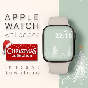 Christmas Watch face, Minimal Christmas Smartwatch Background, Festive apple watch face, Christmas Tree Apple Watch, Cute winter wallpaper