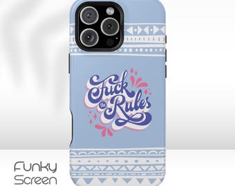 Empowering 'Fuck the Rules' iPhone Case: Retro Rebel Design