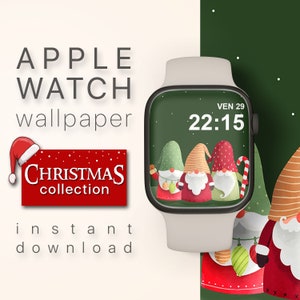 Niedliche Zwerge Smartwatch Wallpaper, Weihnachtswichtel Apple Watch Wallpaper Gnome iWatch Gesicht, Apple Watch Face Weihnachtsuhr Gesicht Weihnachten Gnome