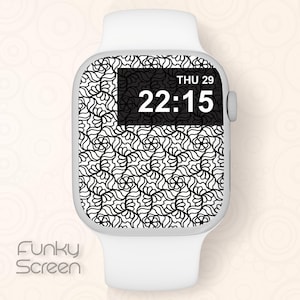 Quadrante Apple Watch in bianco e nero, design astratto per quadrante Apple Watch, sfondo per smartwatch, sfondo per iWatch, download, quadrante astratto moderno