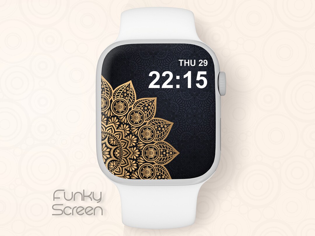 Apple Watch Mandala Wallpaper, Ethnic Apple Watch Face Golden Mandala ...