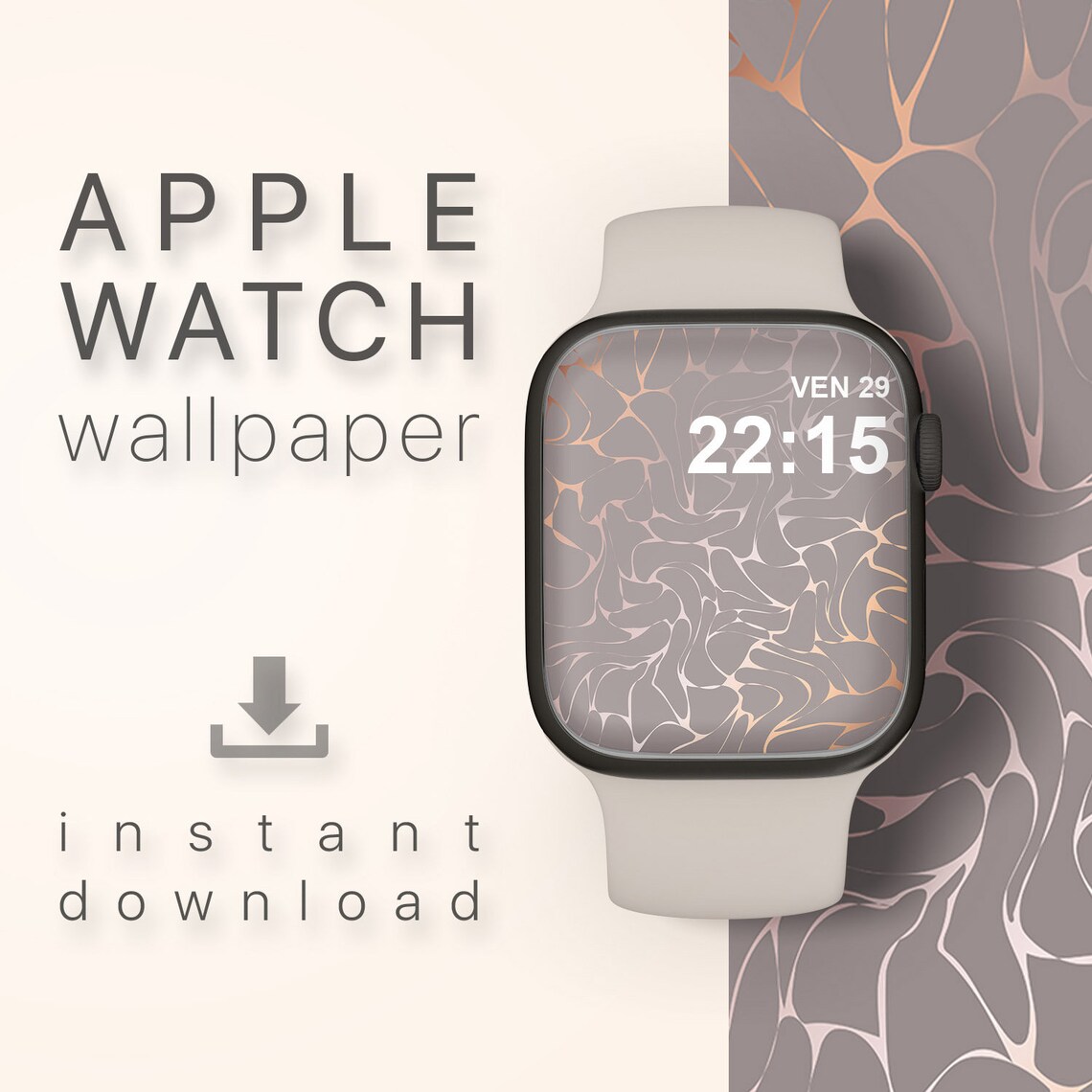 Rose Gold Apple Watch Face Elegant Wallpaper Luxury Apple Etsy