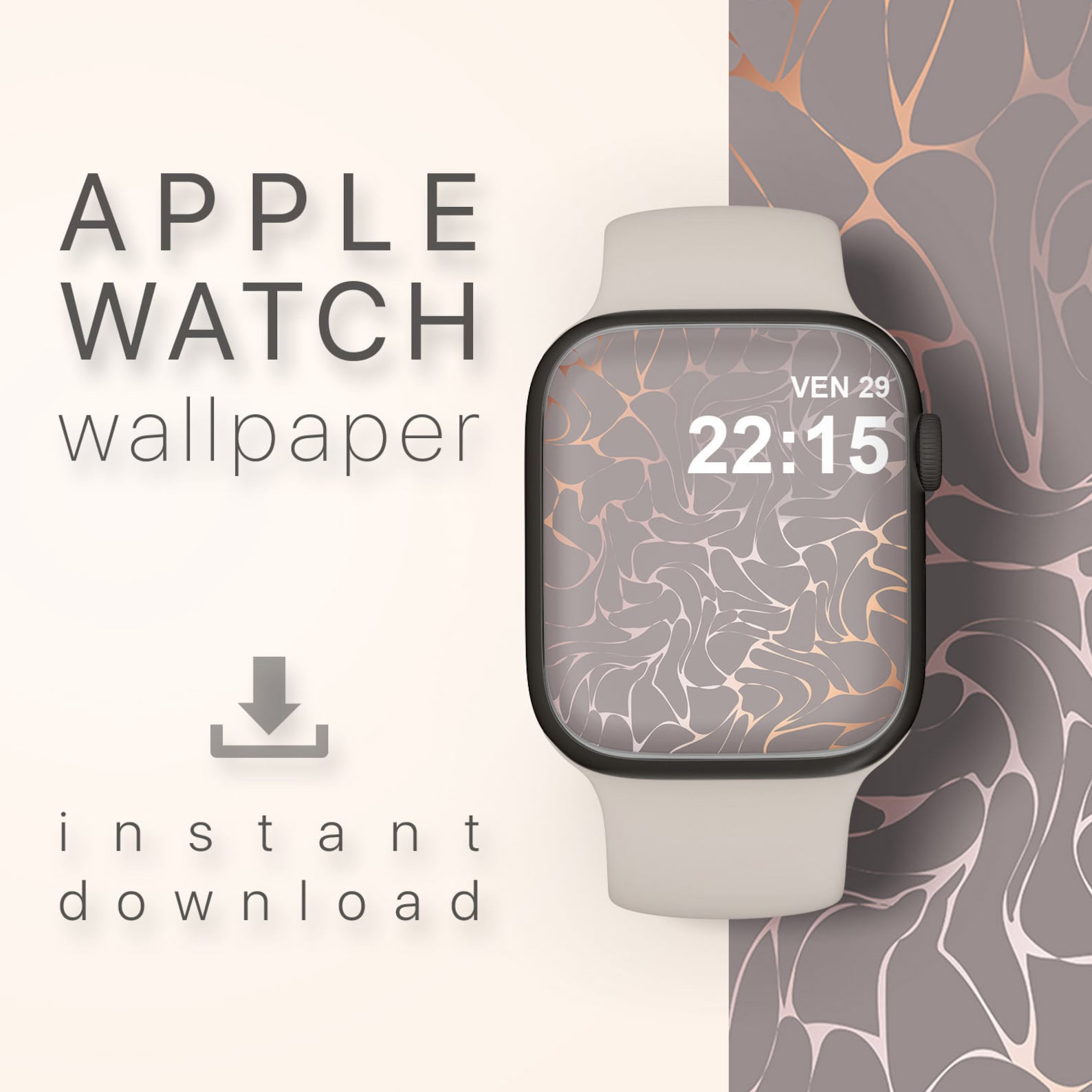 Rose Gold Apple Watch Face Elegant Wallpaper Luxury Apple - Etsy