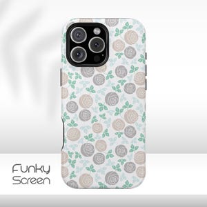 Chique bloemen telefoonhoesje voor iphone 16 15 14 13 12 11, rozen design telefoonhoesje voor iphone, elegante bloemen iphone hoesje verjaardagscadeau voor haar