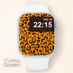 Design del quadrante dell'iWatch con stampa leopardata Sfondo dell'orologio con stampa animale per Apple Watch Download digitale immediato del quadrante dell'Apple Watch con stampa animale ghepardo