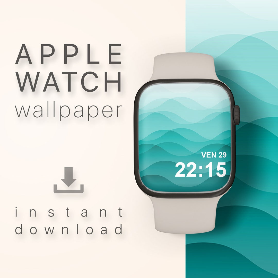 Teal Digital Art for Apple Watch Face Smartwatch Wallpaper Etsy