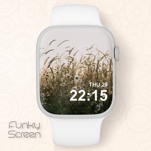 Apple Watch Face Spring Wildflowers Apple Watch Wallpaper, Daisy Apple Watch digital wallpaper, Boho flowers watch face aesthetic wallpaper