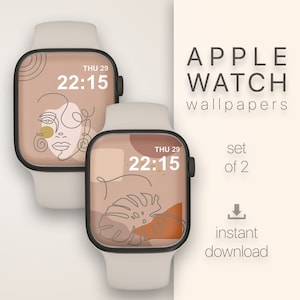 Neutral Apple Watch Face, Boho Smart watch Wallpaper, female iWatch face design, Smartwatch lock screen, Apple watch face instant download