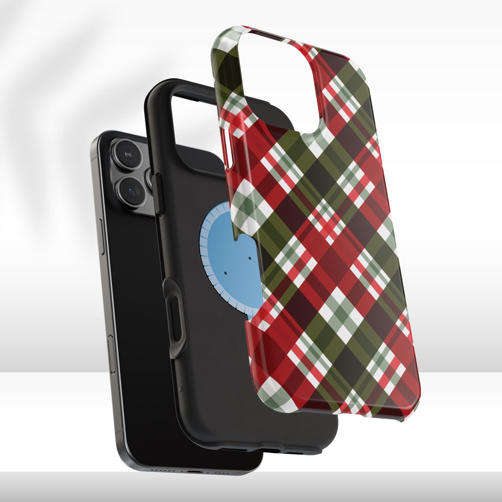 Christmas Plaid iPhone Case, Xmas Phone Cover for iPhone 17 16 15