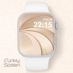 Rose Gold Watch background with golden details, Apple Watch Wallpaper Luxurious Apple Watch Face, Beige iWatch accessories, Smartwatch face