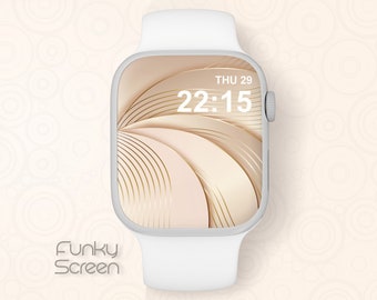 Rose Gold Uhrenhintergrund mit goldenen Details, Apple Watch Wallpaper Luxuriöses Apple Uhrengesicht, Beige iWatch Zubehör, Smartwatch Gesicht