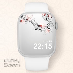 iWatch Gesicht Hintergrund Musik Lehrer Geschenk Apple Watch Wallpaper Melodie Uhr Wallpaper Apple Watch für Musiker Smartwatch Digital Art