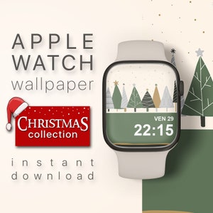 Quadrante di Natale per Apple Watch, albero di Natale per Apple Watch, quadrante di Natale per Watch, sfondo di Natale per Fitbit, sfondo di Natale carino per iWatch