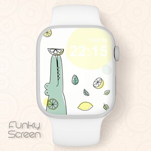 Apple Watch Face Crocodile Apple watch Wallpaper Cute Safari Smartwatch background Digital Wallpaper funny animals iwatch Wallpaper download
