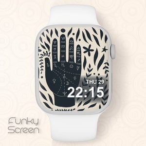 Sfondo della schermata iniziale di Apple Watch, quadrante esoterico di Apple Watch Illustrazione di chiromanzia Schermata di orologio, quadrante Smart Download del quadrante di Apple Watch