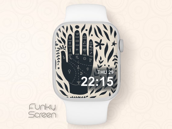 Apple Watch Home Screen Wallpaper, Esoteric Apple Watch Face Palmistry illustration Watch screen, Smart watch face Apple watch face download