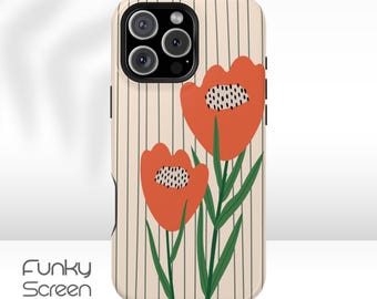 Red Poppies iPhone Case: Spring Floral Design, Magnetic Option