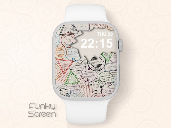 Travel lover Smartwatch Wallpaper Apple Watch Face Traveller Apple Watch Wallpaper City names iWatch retro countries sign instant download