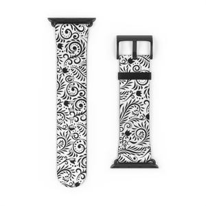 Schwarzes Band für Apple Watch, Apple Uhrenarmband, iWatch Band für die Serien 1, 2, 3, 4, 5, 6, 7, 8, 9 SE, Veganes Lederarmband