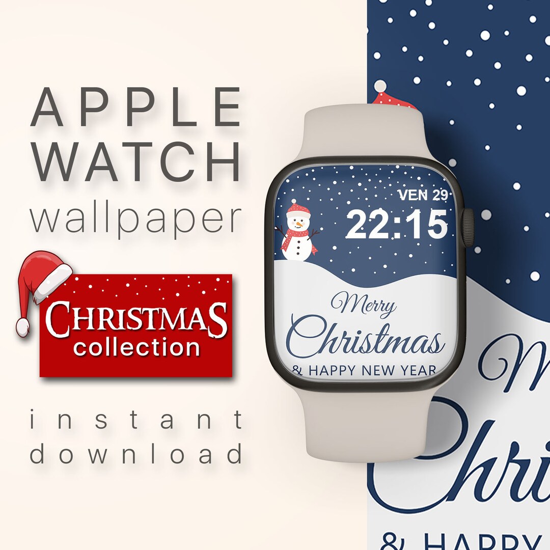 Snowman Wallpaper for Apple Watch Face Holiday Apple Watch Etsy