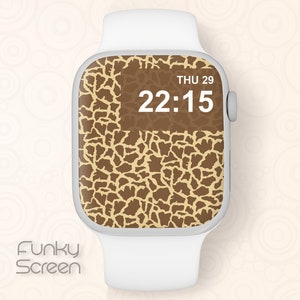 Apple Watch Wallpaper, Animal Print for Your Apple Watch Face, Giraffe skin Apple Watch Face design download Giraffe pattern Smartwatch face