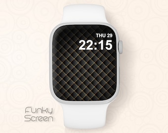 Fondo de reloj negro de lujo, esfera de Apple Watch, fondo de pantalla de Apple Watch, fondo de iWatch, diseño de reloj inteligente Diseño de esfera negra de Apple Watch
