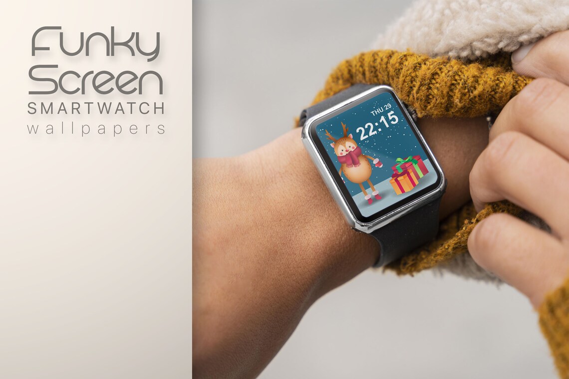 Apple Watch Face Wallpaper Christmas Reindeer Apple Watch Etsy
