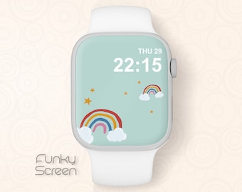 Rainbow iWatch Wallpaper for Apple Watch Face Colorful Smartwatch Wallpaper rainbow Apple Watch Design Smart watch Background download files