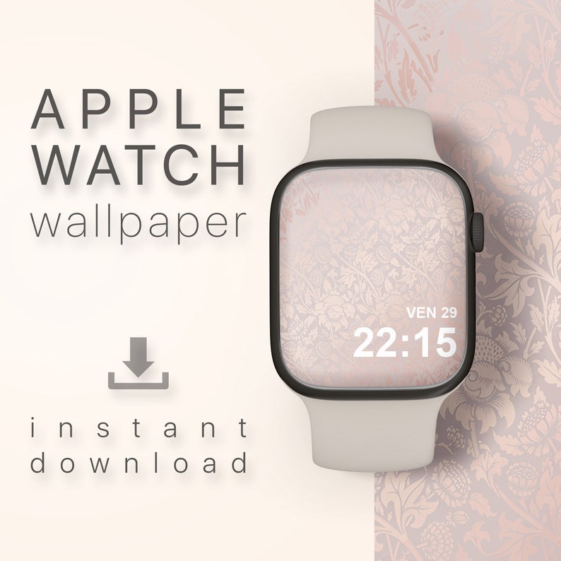 Elegant Apple Watch Wallpaper Floral Rose Gold Apple Watch Etsy