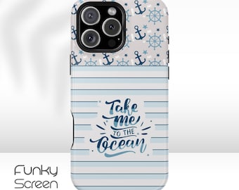 Take me to the ocean Summer aesthetic phone case, Magsafe nautical case for iphone 16 15 14 13 12 11 Plus Pro Max Mini Snap Tough phone case