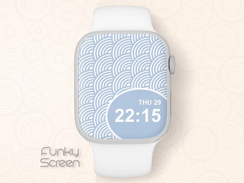 Rainbows Apple Watch background Apple Watch Face light blue Wallpaper Apple iWatch modern Wallpaper fitbit Smartwatch instant art download image 1