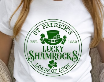 St Patricks Lucky Shamrocks Loads Of Luck Shirt, St Patricks Day Shirt, Lucky Shamrock Irish Shirt, Shamrock T-shirt, St Patricks Day Gift