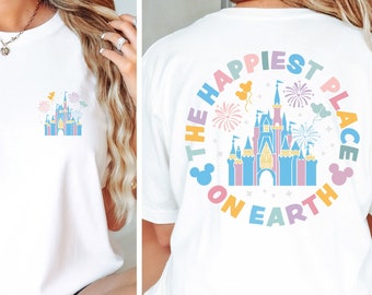 The Happiest Place On Earth Shirt, Magical Castle Shirt, Vintage Disney Shirt, Disneyland  Shirt, Disney Family Shirt, Disney Vacation Shirt